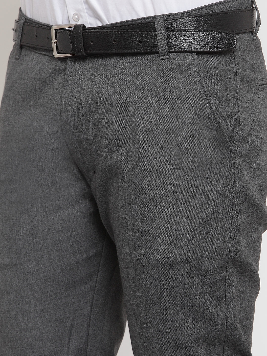 Jainish Men's Black Cotton Solid Formal Trousers ( FGP 256Charcoal ) - Distacart
