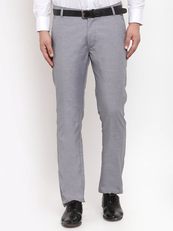 Jainish Men's Grey Cotton Solid Formal Trousers ( FGP 256Grey ) - Distacart