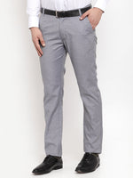 Thumbnail for Jainish Men's Grey Cotton Solid Formal Trousers ( FGP 256Grey ) - Distacart