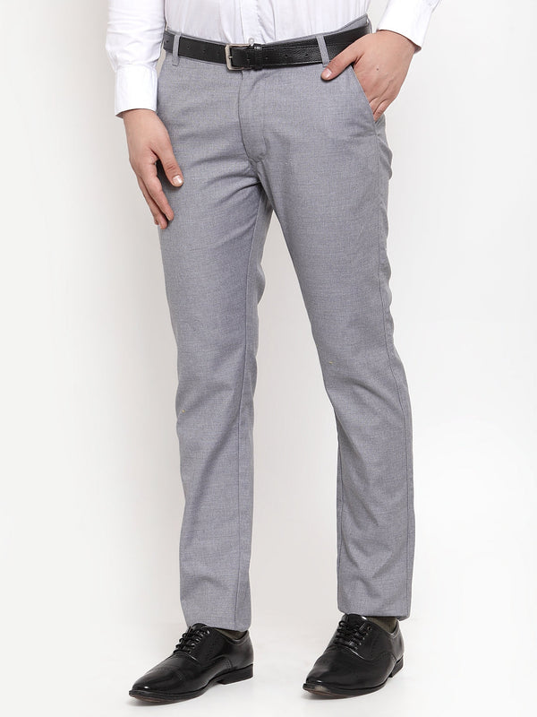 Jainish Men's Grey Cotton Solid Formal Trousers ( FGP 256Grey ) - Distacart