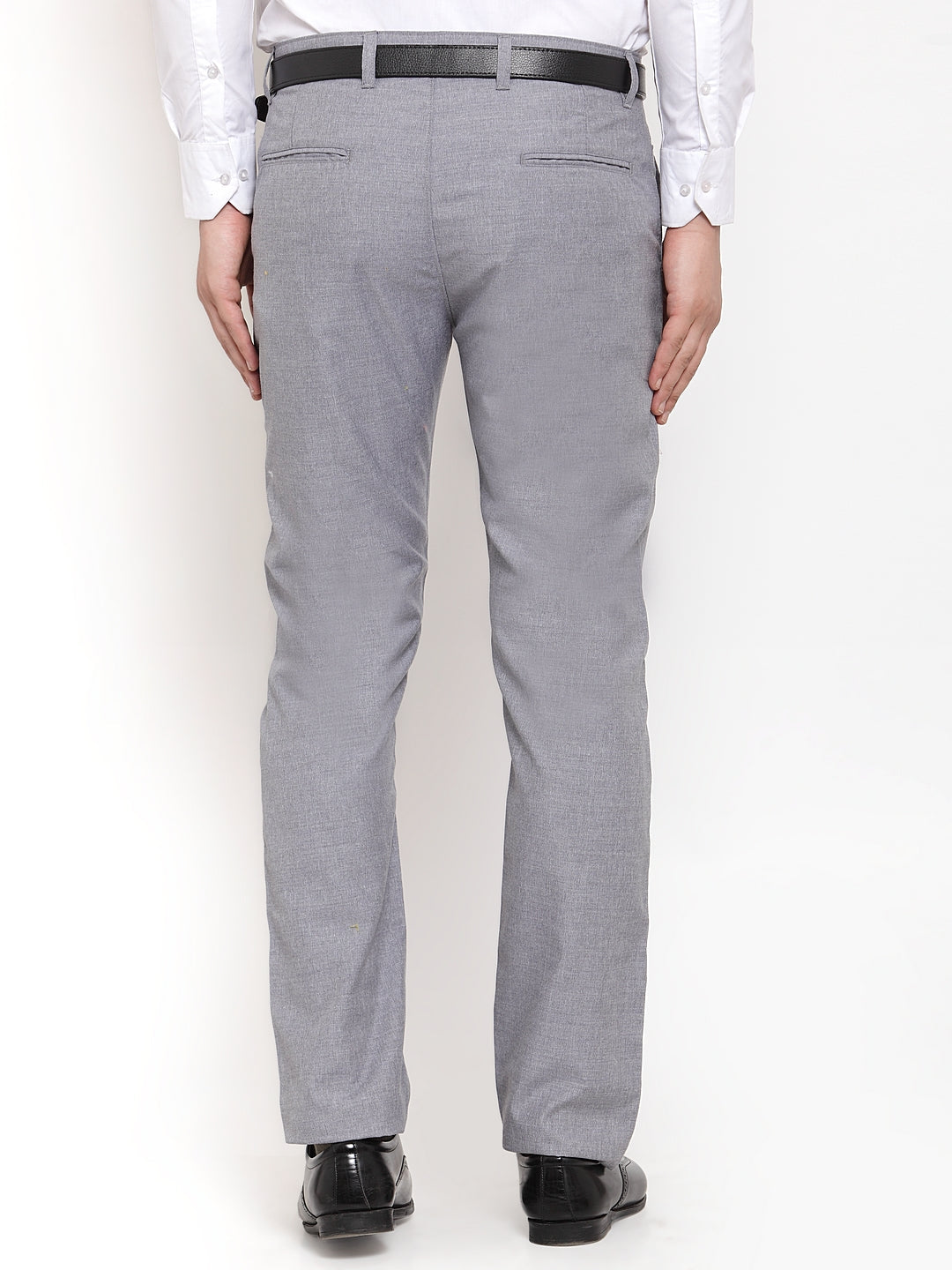 Jainish Men's Grey Cotton Solid Formal Trousers ( FGP 256Grey ) - Distacart