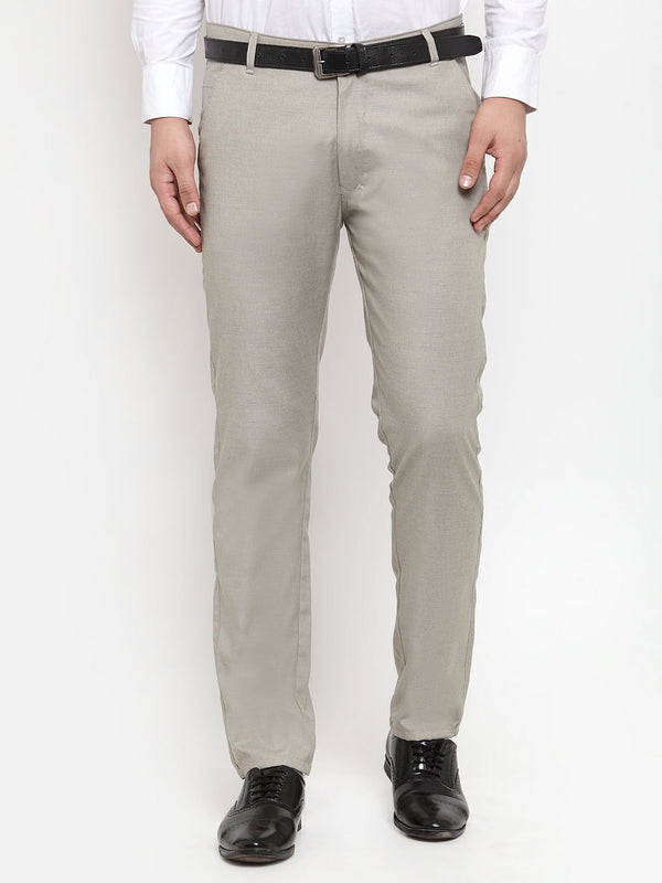 Jainish Men's Grey Cotton Solid Formal Trousers ( FGP 256Light-Grey ) - Distacart