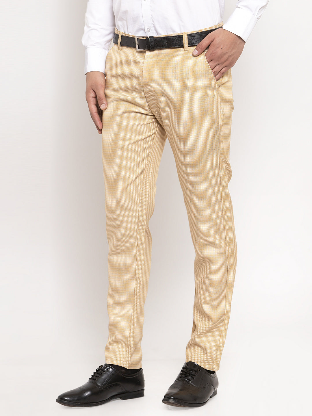 Buy Cream Formal Trousers Online In India