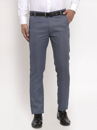 Jainish Men's Navy Cotton Polka Dots Formal Trousers ( GP 257Navy-Blue ) - Distacart