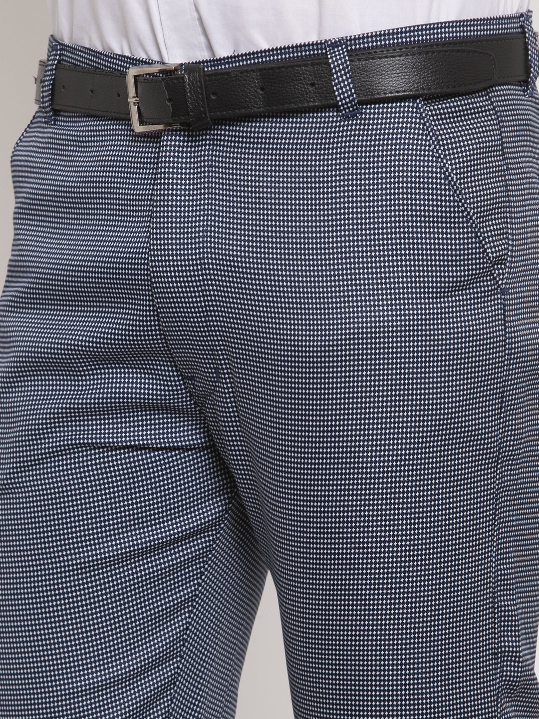 Jainish Men's Navy Cotton Polka Dots Formal Trousers ( GP 257Navy-Blue ) - Distacart