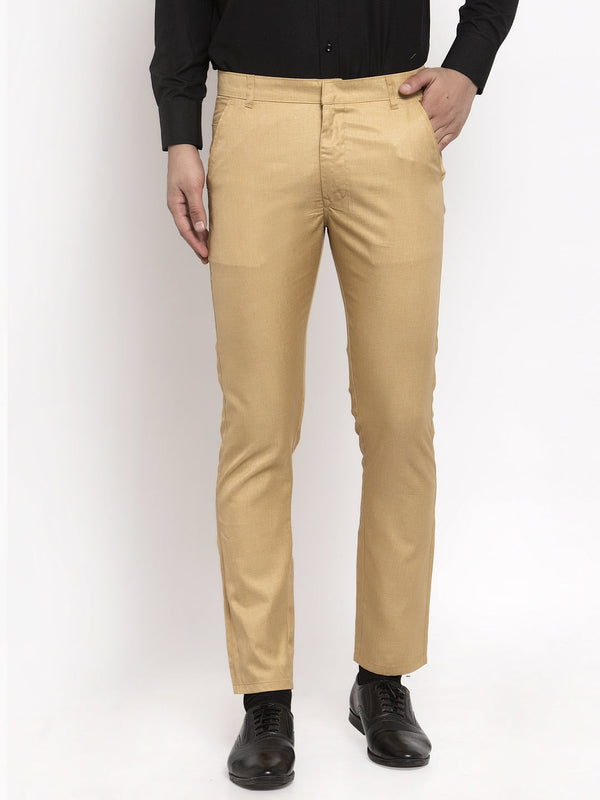 Jainish Men's Beige Cotton Solid Formal Trousers ( FGP 258Beige ) - Distacart