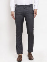 Thumbnail for Jainish Men's Black Cotton Solid Formal Trousers ( FGP 258Charcoal ) - Distacart