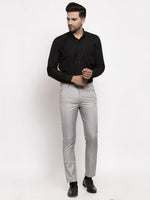 Thumbnail for Jainish Men's Grey Cotton Solid Formal Trousers ( FGP 258Light-Grey ) - Distacart