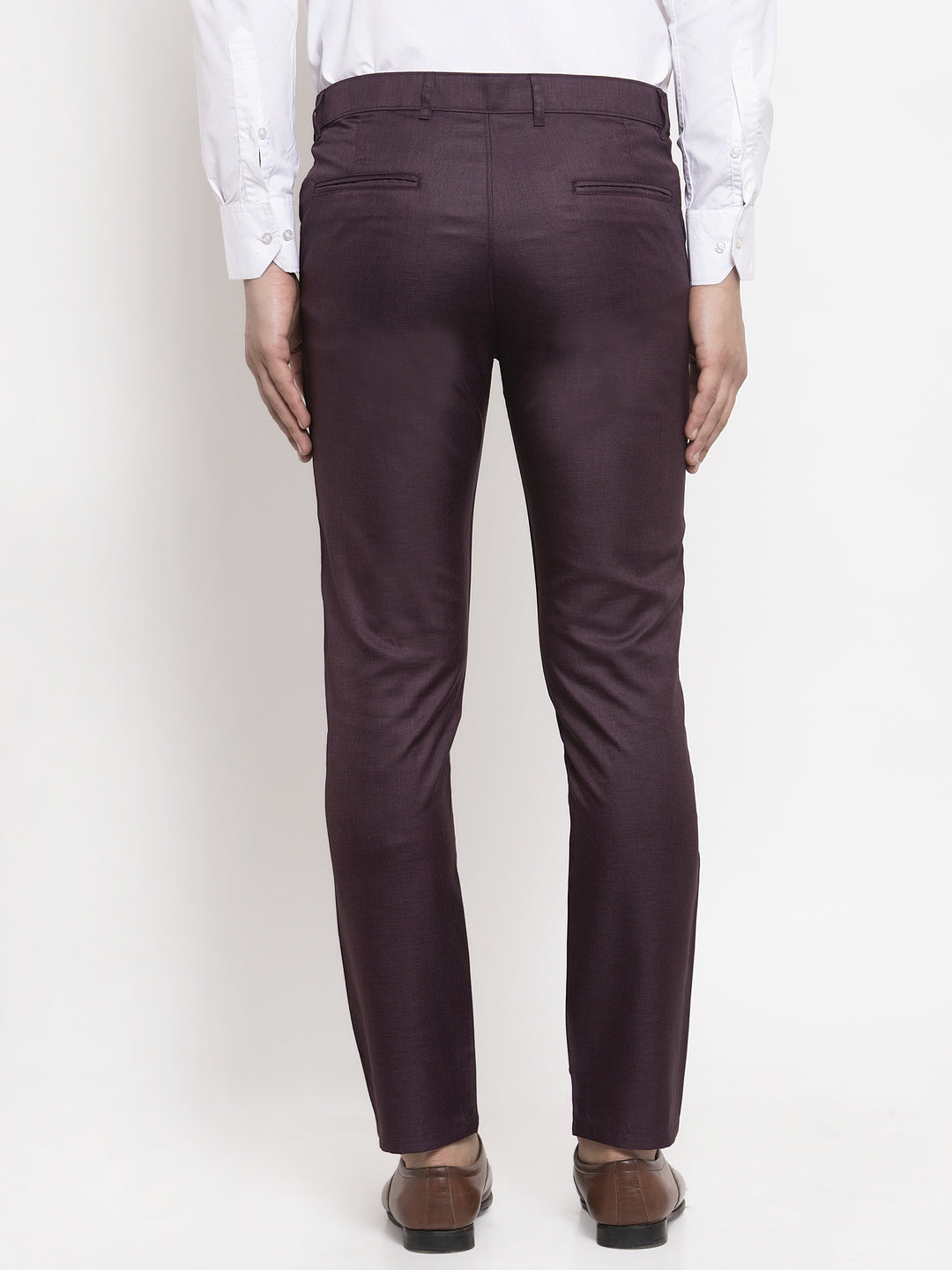 Jainish Men's Purple Cotton Solid Formal Trousers ( FGP 258Purple ) - Distacart