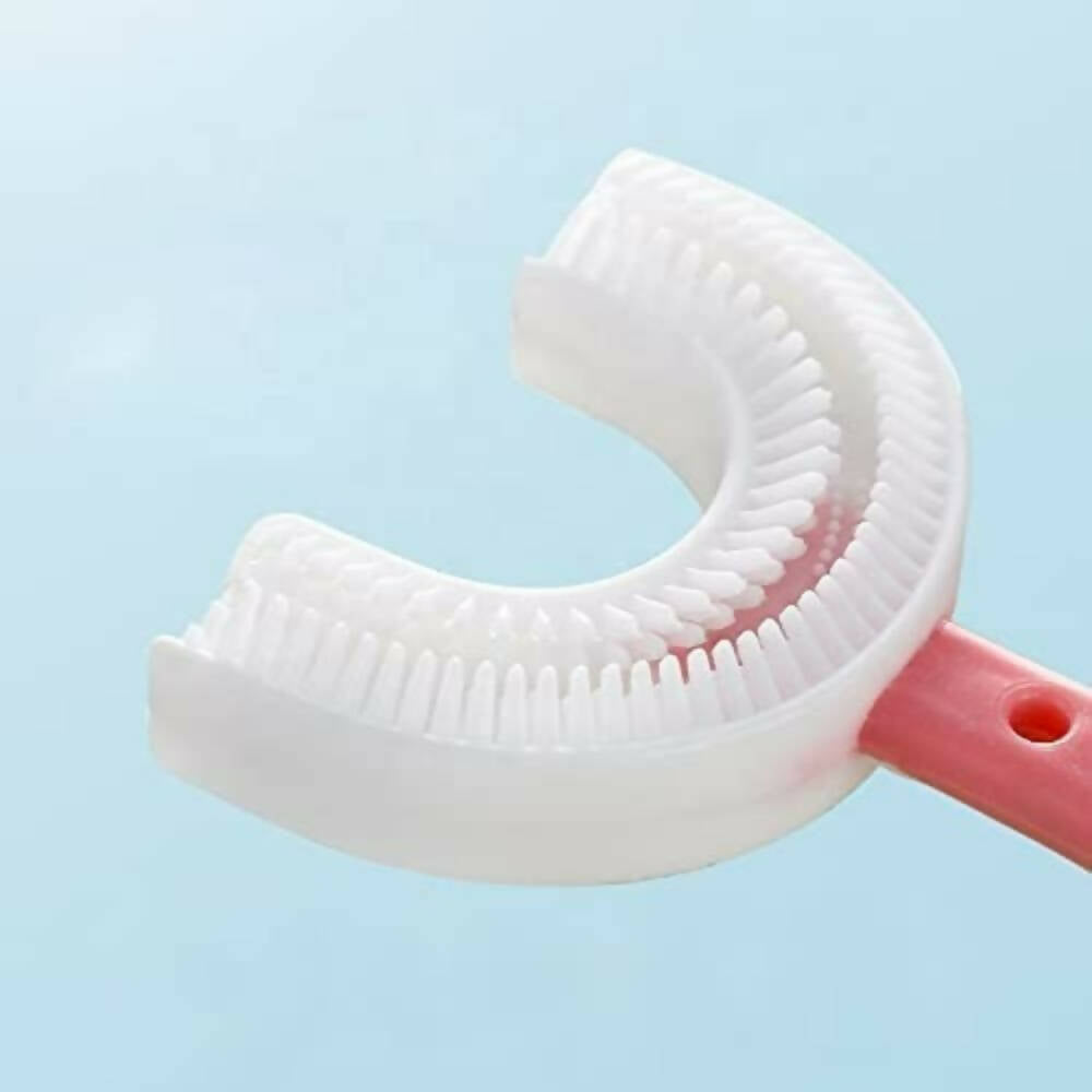 LandVK's Toothbrush for Kids with U Shaped Silicone Brush - Distacart