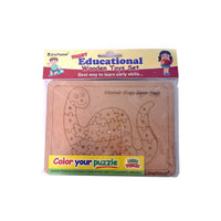 Thumbnail for Kraftsman English Alphabets Wooden Jigsaw Puzzles Dinosaur Shape Puzzle | Color Kit Included - Distacart