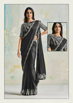 Thumbnail for Satin Silk Crepe Saree With Stitched Blouse - Mohmanthan Royal - Distacart
