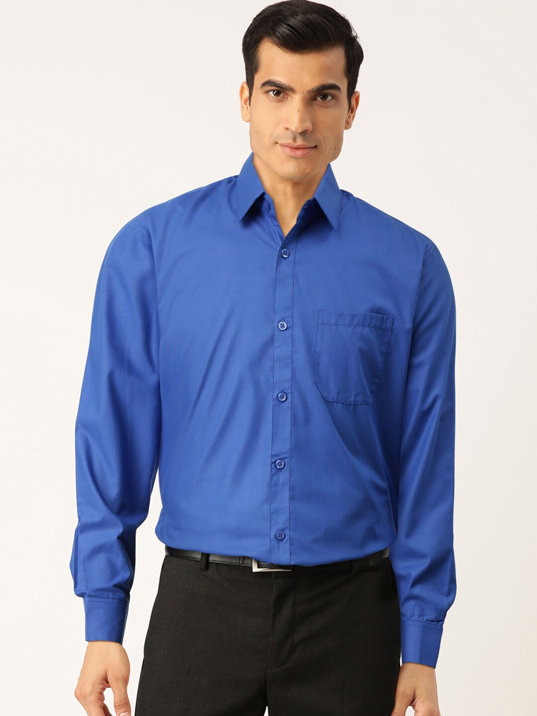Jainish Men's Cotton Solid Royal Blue Formal Shirt's ( SF 361Royal ) - Distacart