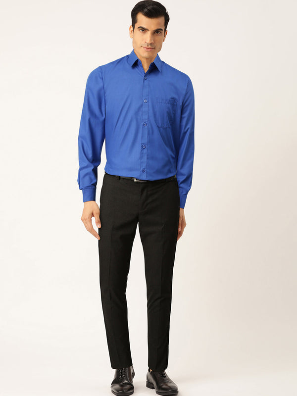 Jainish Men's Cotton Solid Royal Blue Formal Shirt's ( SF 361Royal ) - Distacart