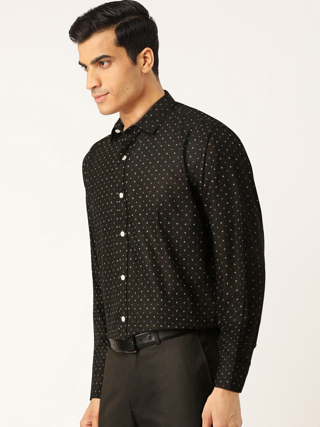 Jainish Black Men's Cotton Printed Formal Shirts ( SF 716Black ) - Distacart