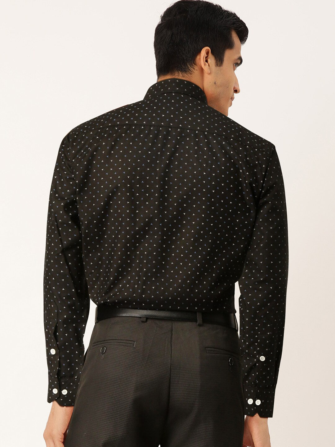 Jainish Black Men's Cotton Printed Formal Shirts ( SF 716Black ) - Distacart