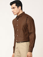 Thumbnail for Jainish Brown Men's Cotton Printed Formal Shirts ( SF 716Coffee ) - Distacart