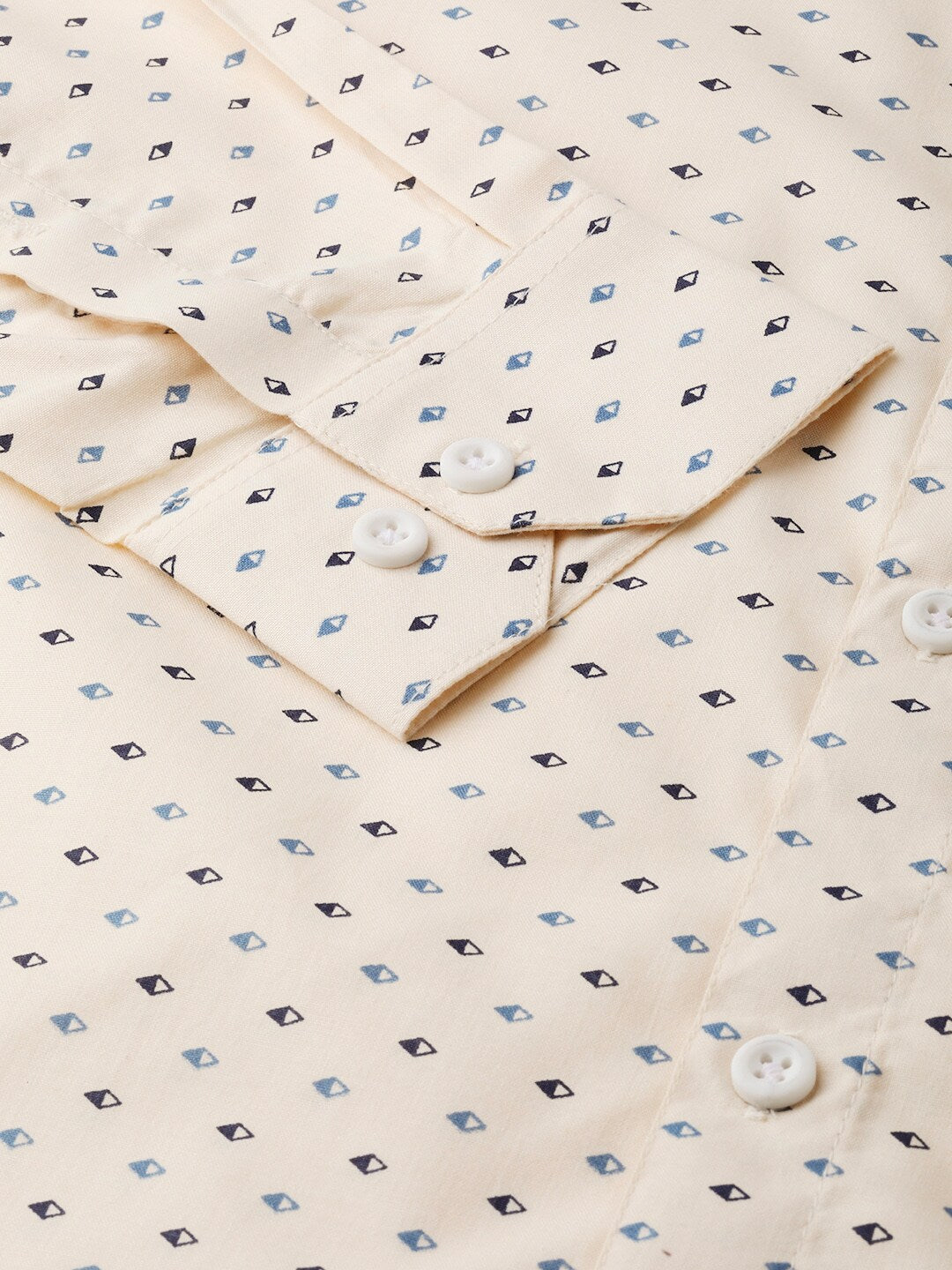 Jainish Cream Men's Cotton Printed Formal Shirts ( SF 716Cream ) - Distacart