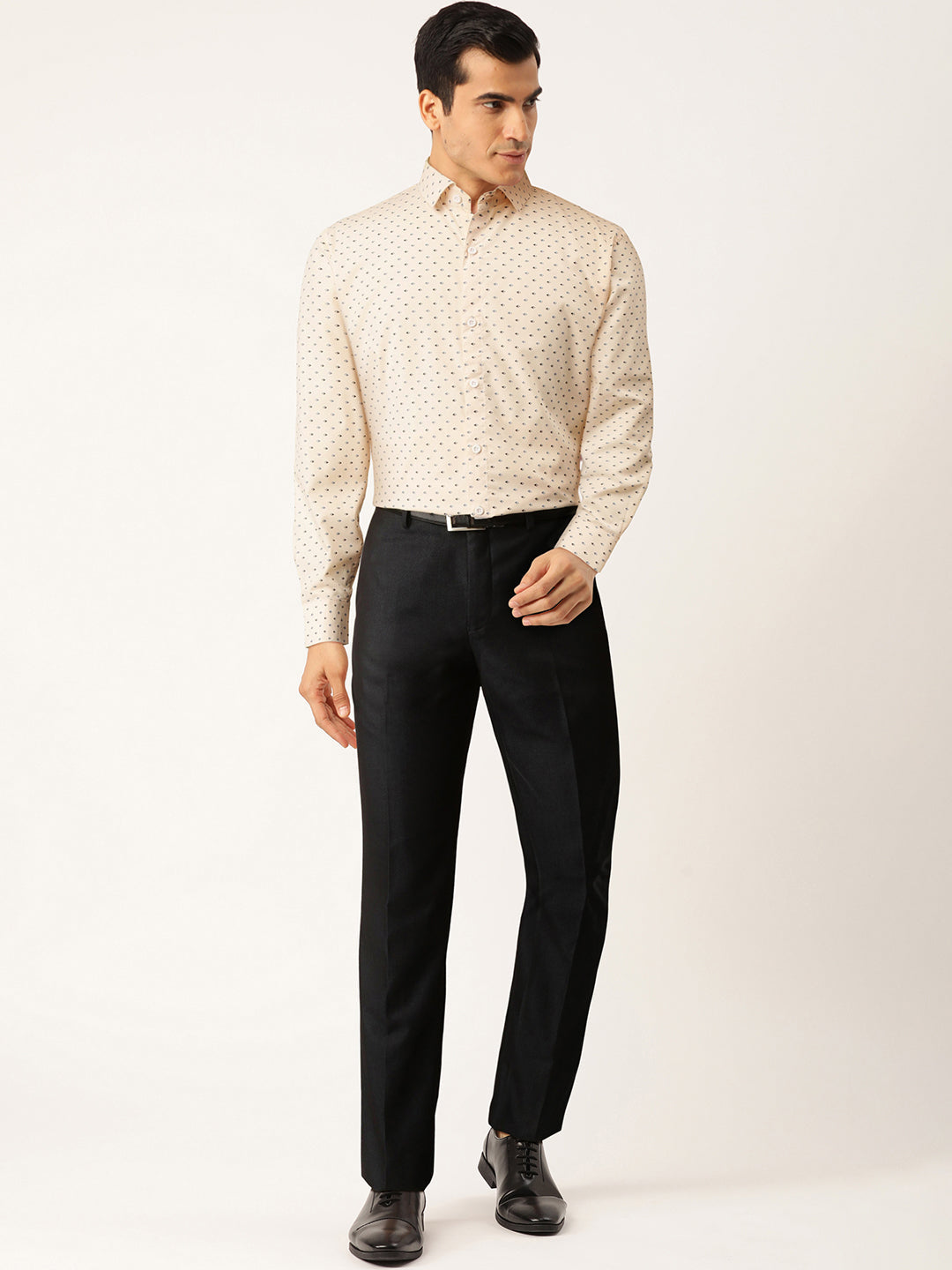 Jainish Cream Men's Cotton Printed Formal Shirts ( SF 716Cream ) - Distacart