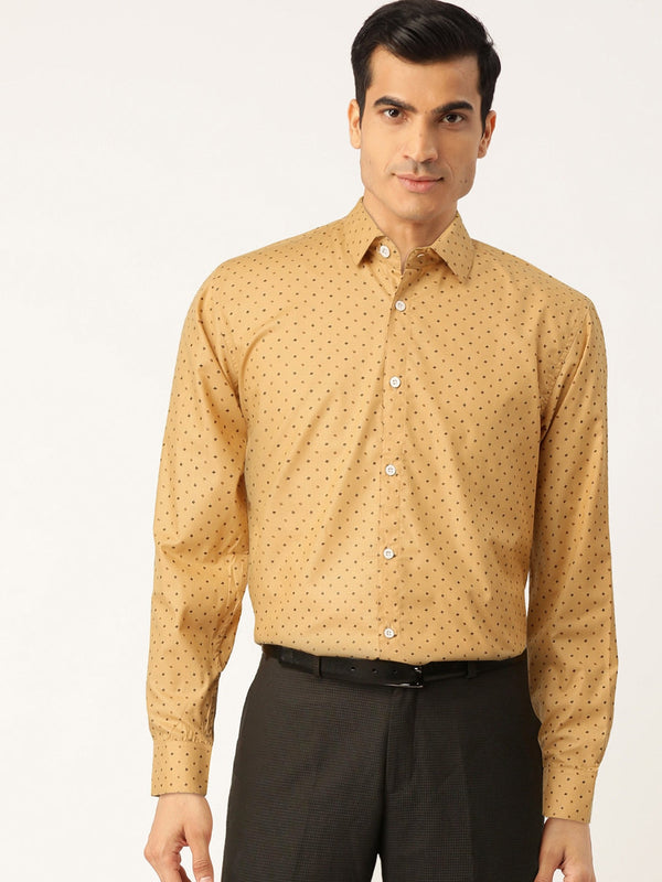 Jainish Yellow Men's Cotton Printed Formal Shirts ( SF 716Mustard ) - Distacart