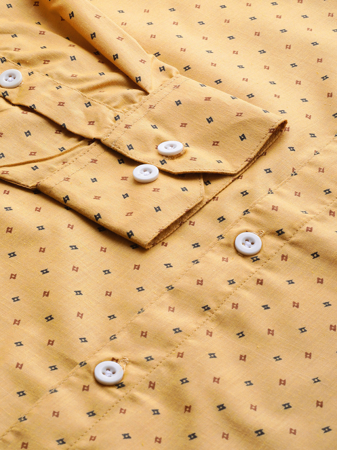 Jainish Yellow Men's Cotton Printed Formal Shirts ( SF 716Mustard ) - Distacart