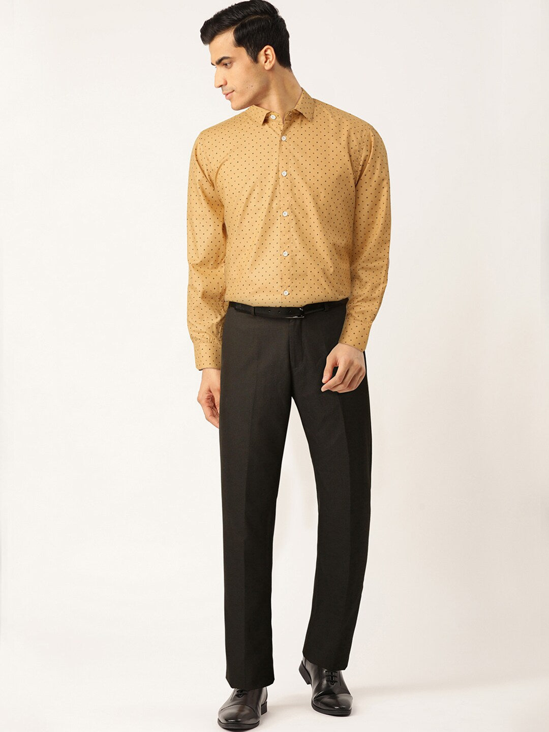 Jainish Yellow Men's Cotton Printed Formal Shirts ( SF 716Mustard ) - Distacart