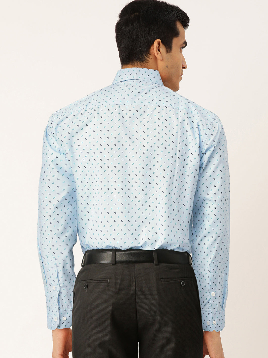 Jainish Blue Men's Cotton Printed Formal Shirts ( SF 716Sky ) - Distacart