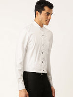 Thumbnail for Jainish White Men's Cotton Solid Mandarin Collar Formal Shirts ( SF 726White ) - Distacart
