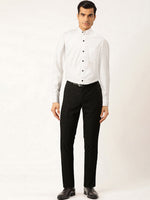Thumbnail for Jainish White Men's Cotton Solid Mandarin Collar Formal Shirts ( SF 726White ) - Distacart