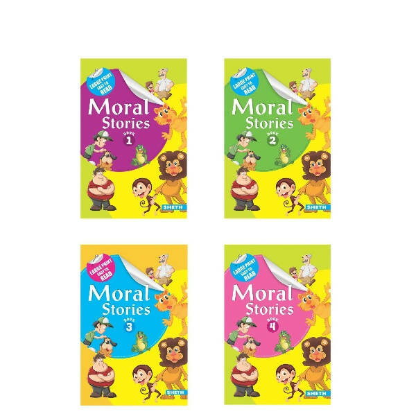 Large Print Easy to Read Moral Stories Set of 4| Bedtime Stories Books for Kids| Ages 4-8 Years - Distacart