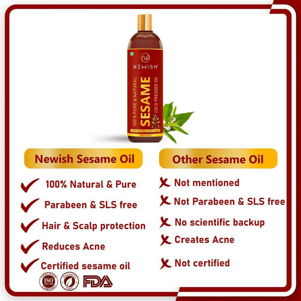 Newish Cold Pressed Sesame Oil For Hair & Skin - Distacart