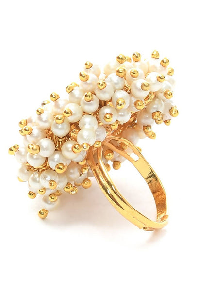 Mominos Fashion Gold-Plated with Pearls Ring