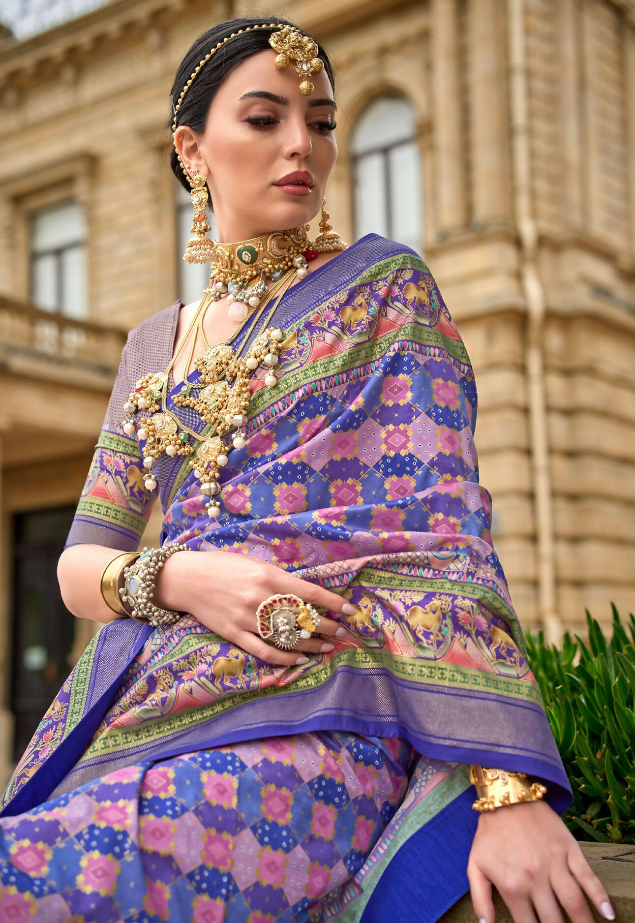 Butterfly Bush Purple Superior V.P.Silk Woven Printed Patola Silk Saree - Rewaa Milano - Distacart
