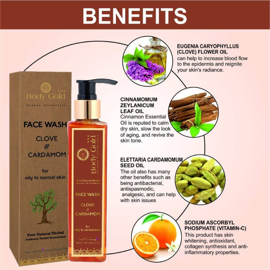 Body Gold Face Wash Clove & Cardamom Benefits