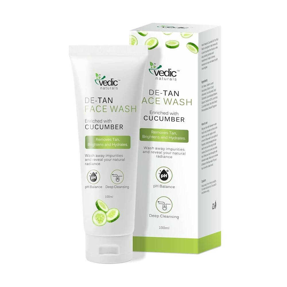Vedic Naturals Cucumber De Tan Face Wash - Distacart