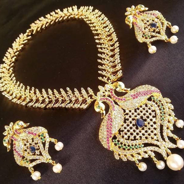 Multicolor Peacock Bridal Necklace Set