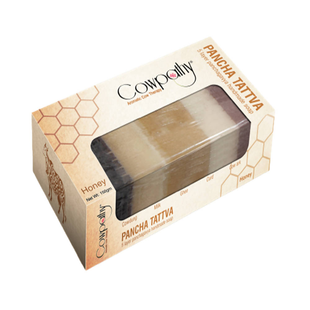 Cowpathy Pancha Tattva 5 Layer Panchagavya Handmade Honey Soap (150gm) - Distacart