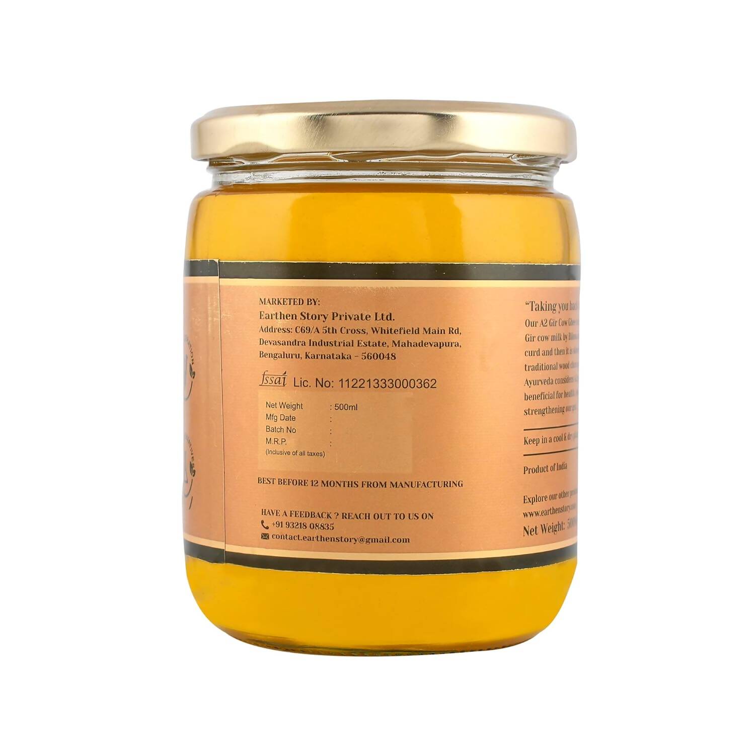 Earthen Story A2 desi Gir Cow Ghee - Distacart