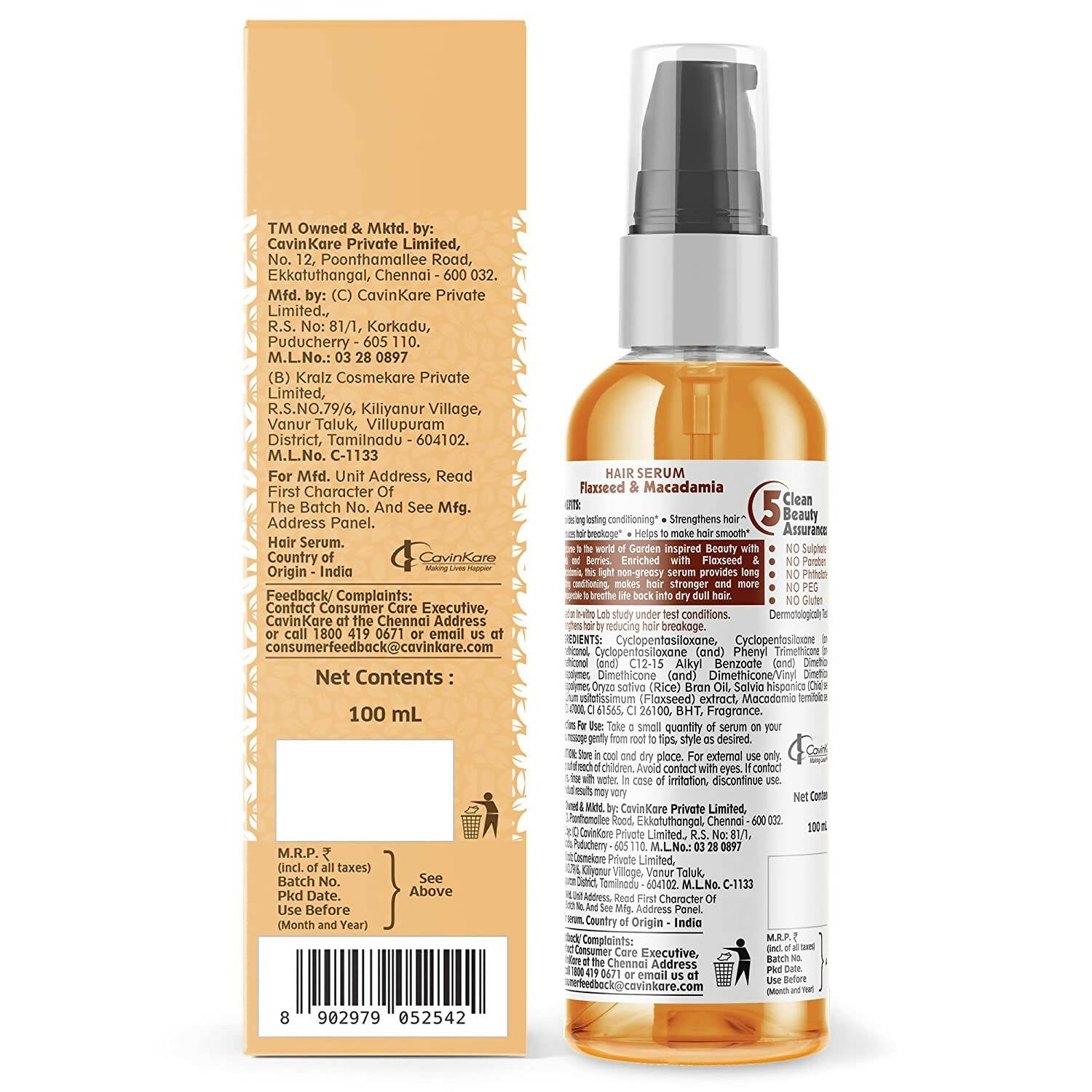 Buds & Berries Hair Serum with Flaxseed and Macadamia - Distacart