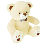 Thumbnail for Webby Plush Cute Sitting Teddy Bear Soft Toys with Neck Bow and Foot Print (Beige) - Distacart