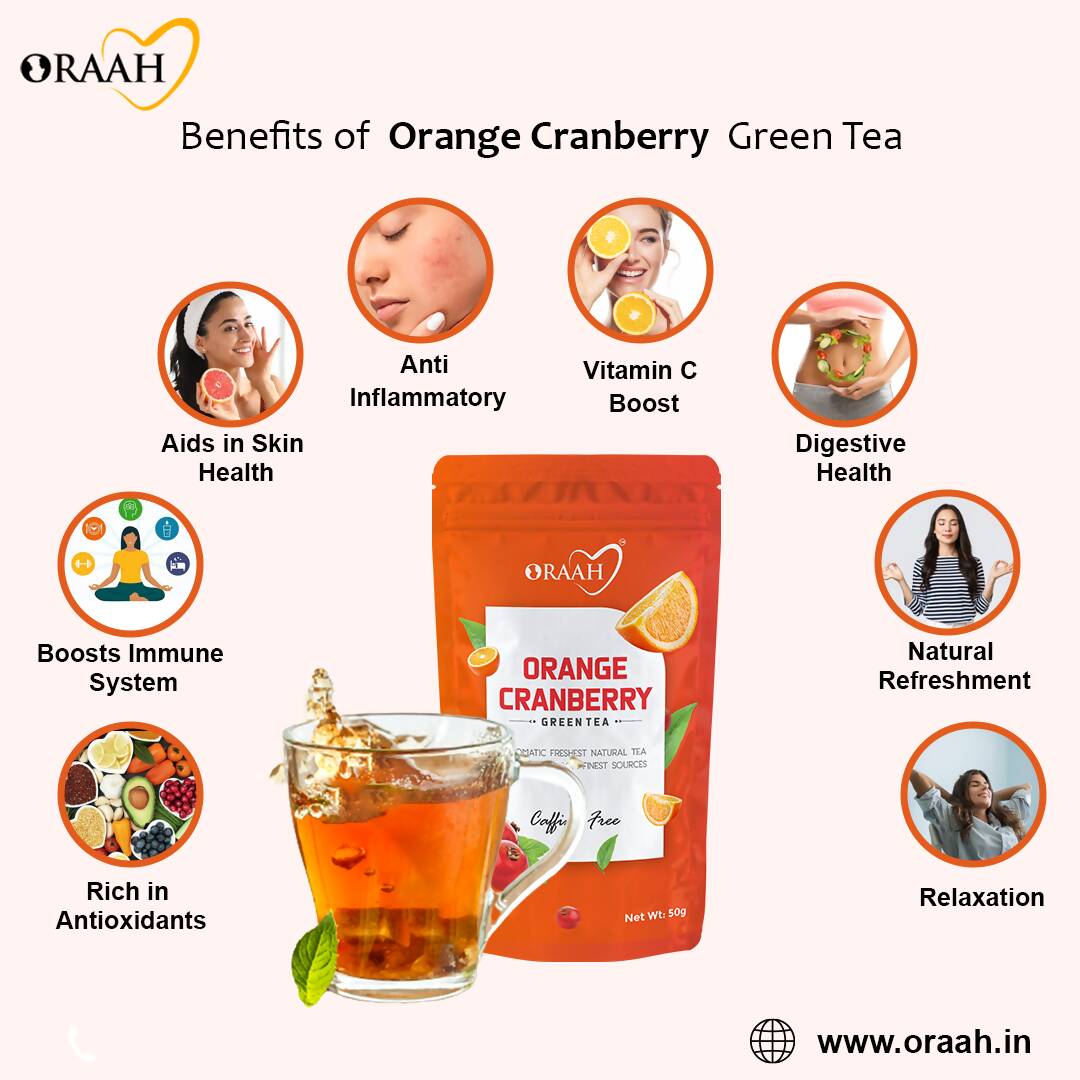 Oraah Cranberry Orange Green Tea - Distacart