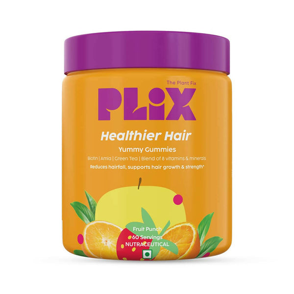 PLIX The Plant Fix Healthier Hair Gummies for Anti Hairfall - Distacart