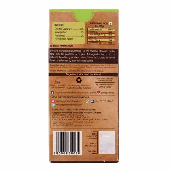 Organic Wellness Ow'zeal Ashwagandha Chocolate