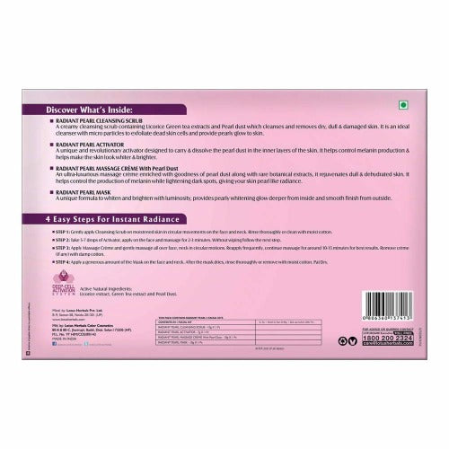 Lotus Herbals Radiant Pearl Facial Kit for Lightening - Distacart