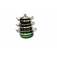Thumbnail for STAINLESS STEEL GREEN COLOR COOKWARE WITH LID - Distacart