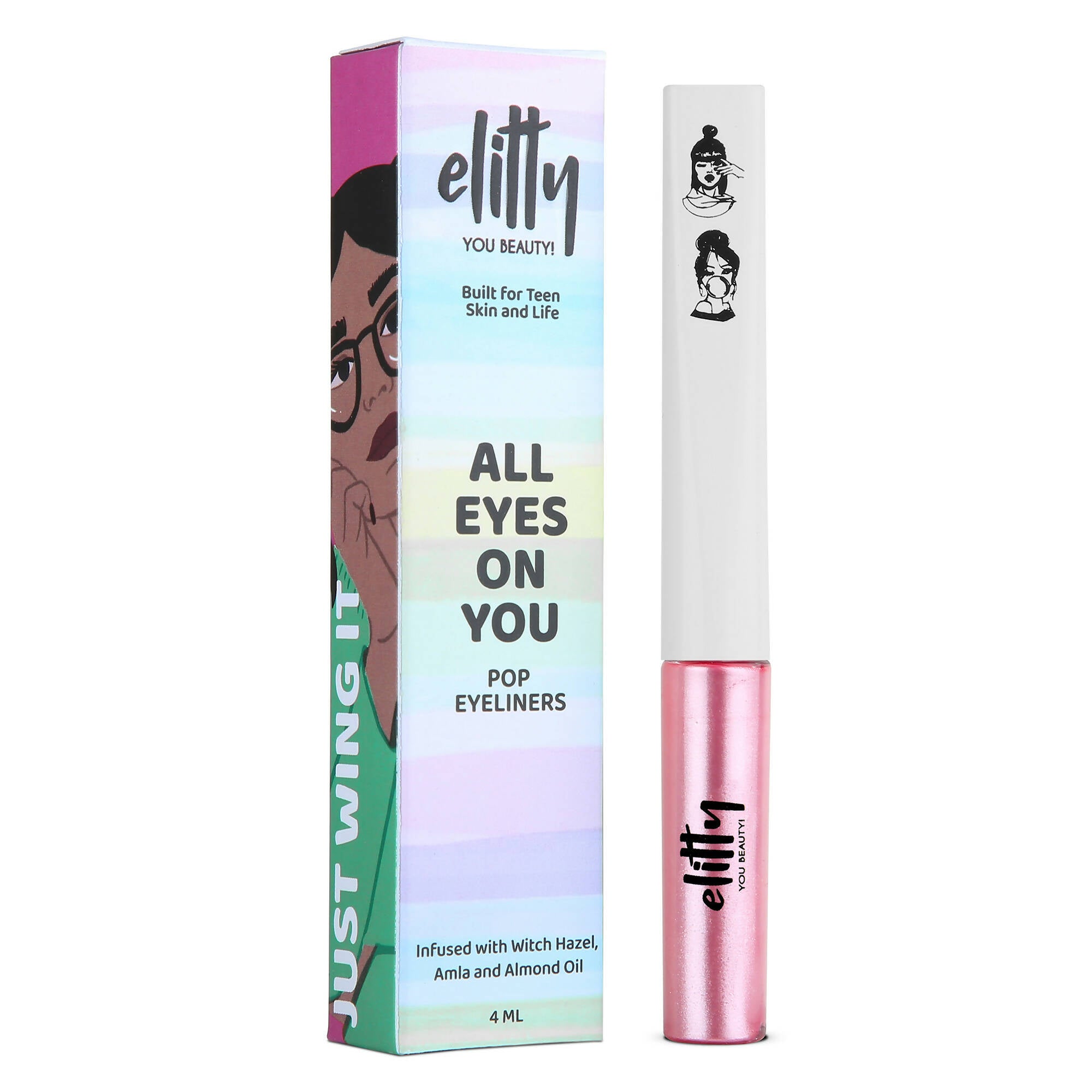 Elitty Pink Pop Color Metallic Finish Liquid Eyeliner - Space Goddess (Pink) - Distacart