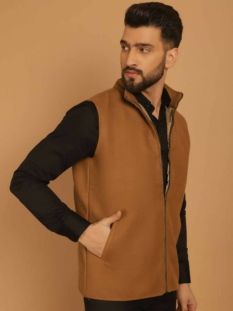 Even Apparels Pure Wool Nehru Jacket - Beige - Distacart