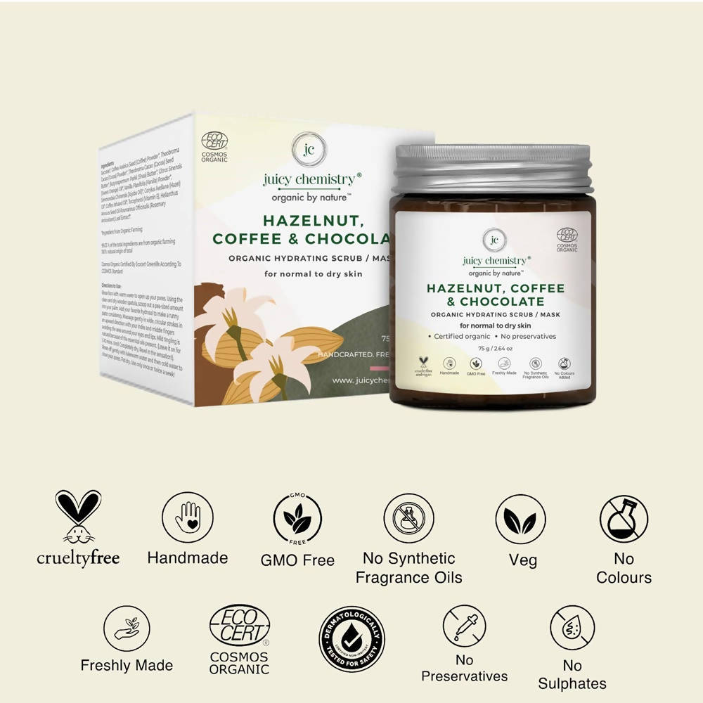 Juicy Chemistry Hazelnut, Coffee & Chocolate Face Scrub - Distacart