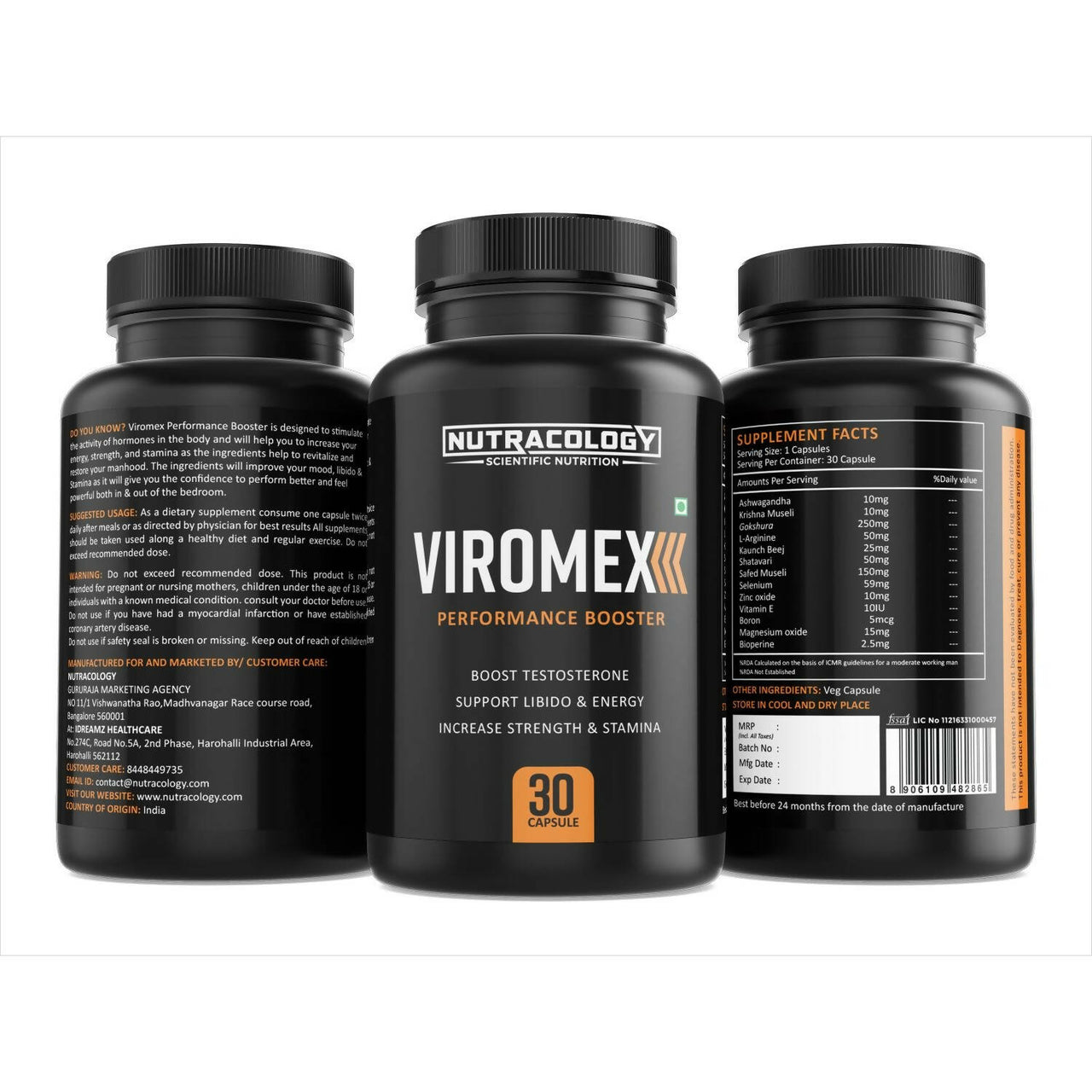 Nutracology Viromex Capsules For Strength, Stamina & Energy - Distacart