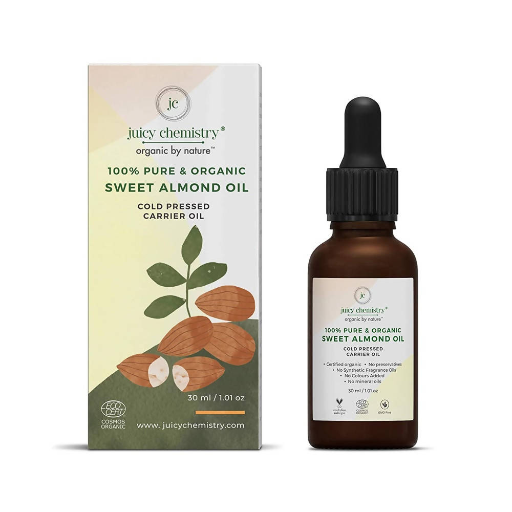 Juicy Chemistry Pure & Organic Sweet Almond Oil For Cold Pressed Carrier Oil - Distacart